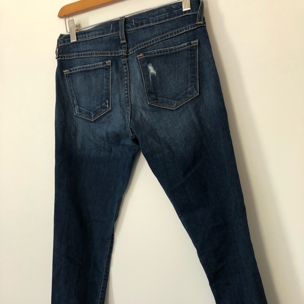 Mid Rise Dark Wash Distressed Jeans - Picture 5 of 6